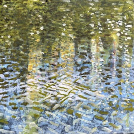 Leen van duivendijk, licht op het water, olieverf op doek, 40x40, € 400, 