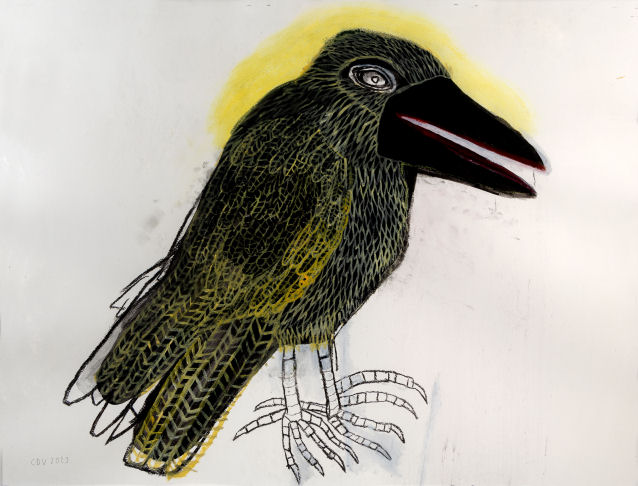 raaf 81 x 100 cm 2023 gem techn op papier Raaf 81 x 100 cm 2023 gem techn op papier